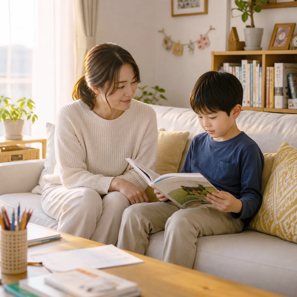 親子の温かなひと時